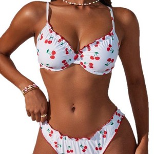 Nuevo Bikini Cherry, Conjunto de Bikini <span class=keywords><strong>Sexy</strong></span> con Sujetador Triangular y Tanga, Traje de Baño de Secado Rápido para Mujer, Traje de Baño de Lujo, <span class=keywords><strong>Banador</strong></span> de Marca - Product Image 5