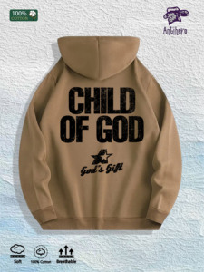 Tanrı'nın Çocuğu Grafikli Kapüşonlu Üst %100 Pamuk ABD Deposu 7 Renk - Product Image 4