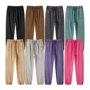 Pantalones Deportivos Unisex de Algodón 100%, Estilo Casual Urbano, Corte Holgado, Tinte Liso, Lavado Ácido, con Logotipo Personalizado - Product Image 3