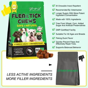 Oimmal 60 Pcs Pet Health Care Dog Flea And Tick Control Supplement Flea And Tick Treatment Prevention Supplements For Dogs