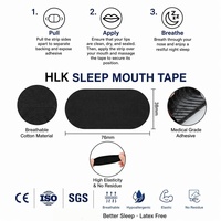 Bande adhésive buccale HLK pour le sommeil, 30 patchs, couverture complète de la bouche, tissu médical tissé, hypoallergénique, sans latex, OEM ODM, logo personnalisé