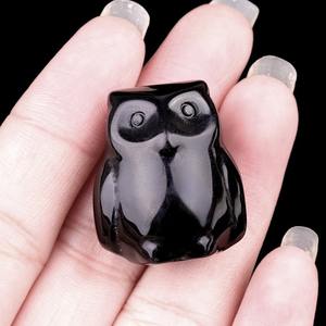 Nouvelle arrivée en gros cristal naturel puissance de guérison <span class=keywords><strong>pierre</strong></span> sculptée obsidienne noire Quartz Rose améthyste <span class=keywords><strong>pierre</strong></span> précieuse hibou pour la décoration - Product Image 2
