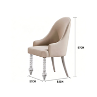 Chaises de salle à manger de luxe en duvet d'oie importé, pieds en cristal, style nordique moderne, chaises rembourrées pour cuisine et salle à manger, meubles de salle à manger
