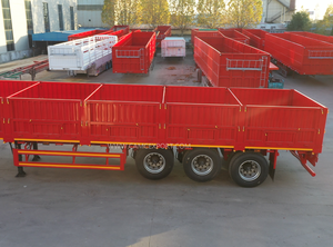 80 Ton 3 Axles Steel Bulk Cargo Fence Truck Dropside Sidewall Semi <strong>Trailer</strong> CAMC Brand Cargo <strong>Storage</strong> - Product Image 4