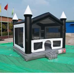 Inflables para Jardín, Casa de Brinco con Tobogán, Casa de Juegos al Aire Libre, Trampolín Inflable de PVC, Tobogán Acuático Húmedo/Seco - Product Image 5