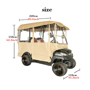 Funda para Carro de Golf de Tela Oxford Impermeable y Resistente al Polvo, de un Solo Color, Ajuste Universal - Product Image 4