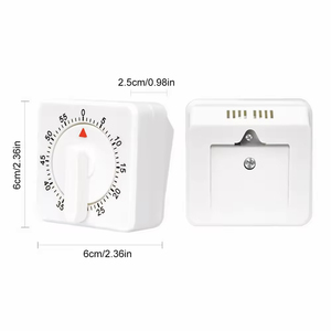 Temporizador de cocina de plástico cuadrado de 60 minutos Temporizador de cocina mecánico con alarma de horas extras para preparación de alimentos y horneado - Product Image 4