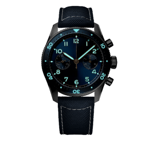 Reloj Deportivo Cronógrafo para Hombre, Caja de Acero Inoxidable, Correa de Lona, Marcadores Luminosos, Bisel Giratorio, Resistente al Agua, Longinesing - Product Image 1