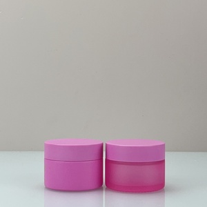 Luxury Label Customization 10g 15g 20g 30g 50g 100g Purple pink Empty Frosted Glass Cream Jar for Skin Care Product - Product Image 4