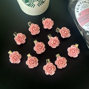 Fermagli per capelli floreali rosa, piccoli e carini, accessori per capelli per uso quotidiano - Product Image 5