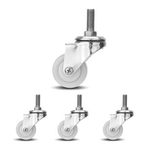 1,5 Zoll <span class=keywords><strong>40mm</strong></span> Nylon Edelstahl Lenk rolle Schraube Vorbau PA 304 Edelstahl poliertes Rad mit verriegeln der Schwenk bremse - Product Image 6