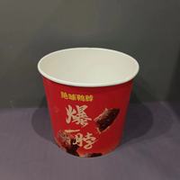 Seau jetable en papier simple paroi PE pour poulet et nuggets de maïs avec couvercle, marque RP, vente en gros