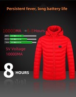 Vestes chauffantes d'hiver pour l'extérieur, avec batterie intelligente USB, isolées et matelassées, pour hommes