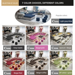 Muebles de sala de estar, <span class=keywords><strong>precio</strong></span> de fábrica, estilo de ocio, esquina seccional, tela de terciopelo de 7 plazas, cama reclinable extensible moderna - Product Image 4