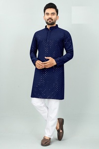 Traditional Design 14 kg Heavy Rayon <strong>Kurta</strong> with Pajama for <strong>Mens</strong> Wedding and Party Wear at Affordable Price