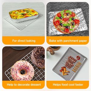 Qukaka Baking Cooling <b>Rack</b> 10 X 15 Inch Stainless Steel <b>Oven</b> Safe For Even Cooling 2 Pack - Product Image 4