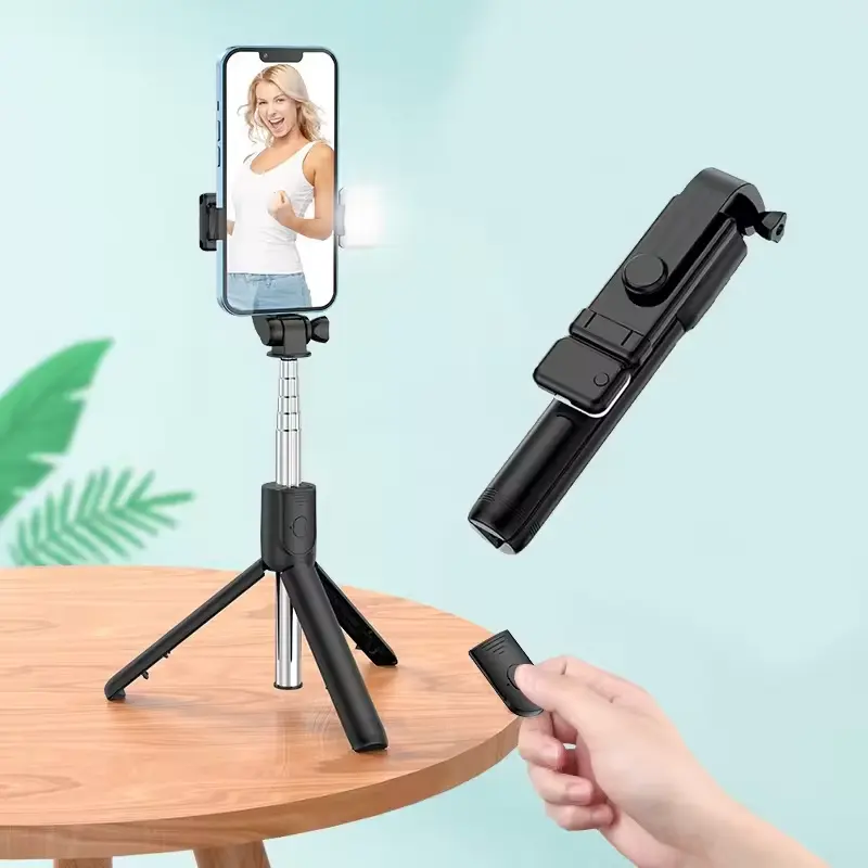 Mini Flexibele Uitschuifbare Draaiende Telefoon Stand Statief Selfie Stick Statief Live Vlog Videocamera Telefoonhouder Met Afstandsbediening