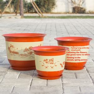 Toptan Modern stil plastik çiçek saksıları kalınlaşmış reçine etli çiçekler yetiştirmek için genişlemiş seramik balkon - Product Image 3