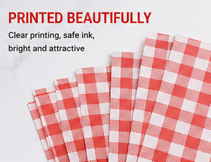 <b>Red</b> Checkered Greaseproof <b>Paper</b> Sheets 12x7.5 Inch for Food Packaging - Product Image 5