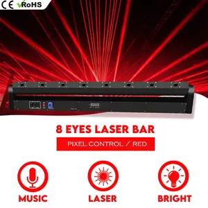 TIITEE DMX 8x500mw kırmızı hareketli kafa lazer ışığı sekiz gözler piksel kontrol sahne aydınlatma etkisi ışıkları fikstür DJ için
