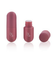 Étiquettes privée vide en forme de capsules rose, pièces, conteneur de gloss pour rouge à lèvres