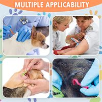 Kit de 3 outils anti-tiques et anti-acariens en plastique robuste, de tailles différentes, pour chats et chiens