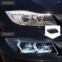 Feux LED de voiture JY 12V pour BMW E90, phares 2005-2012, jaune blanc, DRL, taille standard OEM, Angel Eyes, projecteurs automatiques, feux de route