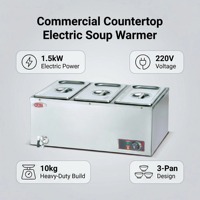 OUTE 3-Pfannen Kommerzielles Bain-Marie Elektrischer Tischaufsatz-Warmhaltebehälter aus Edelstahl für Restaurant-Buffet