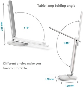 Portable Folding LED Desk Lamp with Touch Control and 3000K/4000K/6000K Dimming Modern ABS Design Rectangle Shade <b>USB</b> <b>Plug</b>-In - Product Image 2