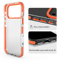 Coque de téléphone rigide en acrylique anti-jaunissement avec pare-chocs souple en TPU, protection antichoc contre les chutes pour iPhone 15 16 17 18 Pro Max