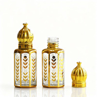 Logo doré 3ml 6ml 12ml Attar huile de parfum bouteille octogonale Uniquer voyage mini rouleau sur bouteille de parfum