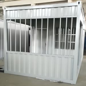 Painted Steel Container Security Booth With <b>Turnstile</b> Access Control For Construction Site Guard Room - Product Image 1