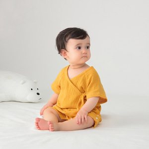 Body de Verano de Algodón Muselina de Manga Corta para Bebés, Niños y Niñas, Pijama de Gasa Triangular - Product Image 3