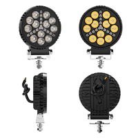 Lampe de travail à LED ronde de 4 pouces avec projecteur DRL blanc + ambre 12LED 45W Offroad Truck Tractor Boat Led Work Light