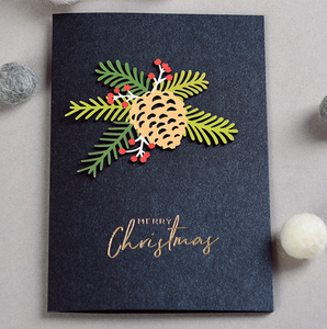 메리 크리스마스 트리 3D 팝업 카드 수제 맞춤 특수 종이 인사 카드 선물 및 엽서용-MOQ 100개 - Product Image 3