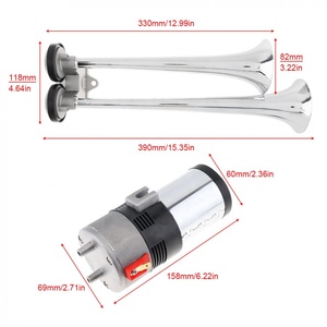 FA LA FA LA Dual Chrome Supporto del Tetto Air Horn Kit <span class=keywords><strong>Tromba</strong></span> 115 DB per I <span class=keywords><strong>Camion</strong></span> Big Rigs Compressor - Product Image 3