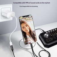 Câble audio OTG Type C pour iPhone et ordinateur, en nylon/PVC, conducteur en cuivre pur, alliage d'aluminium, accessoire de carte son pour diffusion en direct