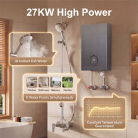 Chauffe-eau électrique instantané personnalisé 27KW 380V avec affichage numérique LED métallique, classe d'étanchéité IPX4, efficacité énergétique