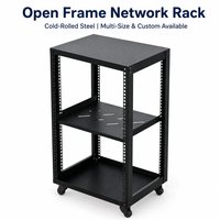 Baie de serveur à cadre ouvert 4 poteaux, rack pour équipement réseau en acier laminé à froid 19 pouces, hauteur U personnalisée, plans d'usine