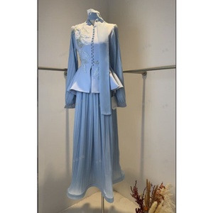 <span class=keywords><strong>Ensemble</strong></span> <span class=keywords><strong>jupe</strong></span> chic deux pièces pour femmes, couleur unie, manches en <span class=keywords><strong>maille</strong></span> florale texturée, <span class=keywords><strong>jupe</strong></span> plissée, <span class=keywords><strong>ensemble</strong></span> deux pièces élégant, tenue pour femmes - Product Image 3
