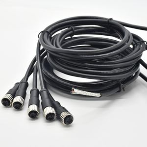 สายเคเบิลแม่พิมพ์4-PIN M12ประเภท DIN กันน้ำพร้อมขั้วต่อตัวเมีย4-PIN M12สำหรับการใช้งานด้านพลังงาน - Product Image 1