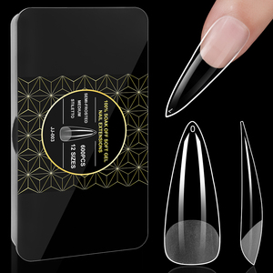 Set di 600 Patch per Estensione Unghie Senza Graffi, <span class=keywords><strong>Stile</strong></span> Francese, 9 Modelli Ovali e a Mandorla, Popolare in Europa e America - Product Image 1