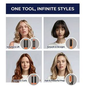 OEM 6-in-1 Ionic Curling Hair Styler Brushless Motor Hot Air Styler Set Leather Storage Bag CE FCC Certified French <strong>Coanda</strong> - Product Image 3