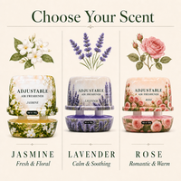 Désodorisant Solide en Gel 180g à Couvercle Rotatif et Parfum Réglable – Lavande, Rose, Jasmin – Pour la Maison