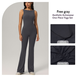 Traje deportivo de una pieza sin espalda para yoga, mono ajustado de secado rápido para mujer, para correr y hacer deporte. - Product Image 5