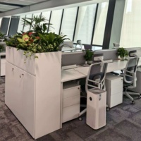 Archivador de Oficina de Gran Capacidad, Moderno, de Madera, con Espacio para Plantas, Mueble Ejecutivo Comercial, con 3 Cajones