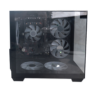 Gabinete de PC para Juegos Manmu MicroATX Mid Tower RGB con Panel Lateral de Aleación de Aluminio y Acero, Color Negro, en Stock
