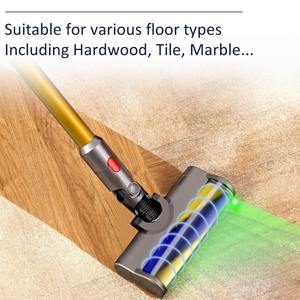 Tête de brosse à rouleau pour sol dur avec détection de la poussière Lumière verte Dysons V7 V8 <span class=keywords><strong>V6</strong></span>/DC58 /V10slim Nettoyeurs sans fil - Product Image 2
