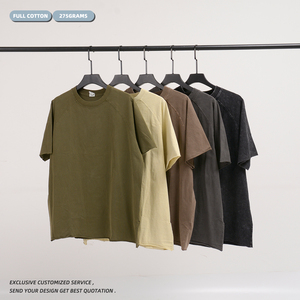 Camiseta de Verano de Manga Corta Raglán con Dobladillo Curvo, 275G, 100% Algodón, Lavado Ácido, Estilo Vintage Urbano - Product Image 3