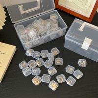 Mini boîte de rangement pour bijoux en plastique transparent rectangulaire, petite boîte d'emballage portable pour boucles d'oreilles, matériaux recyclés écologiques